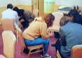 Small group prayer at our first prayer concert