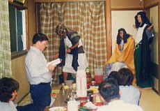 A skit of the Prodigal Son at a church Open House